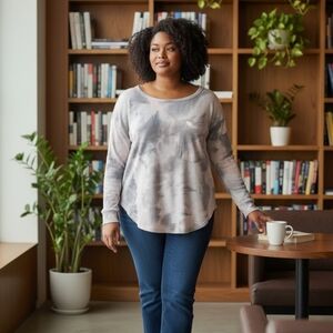 BiBi Pastel Tie-Dye Long Sleeve Top